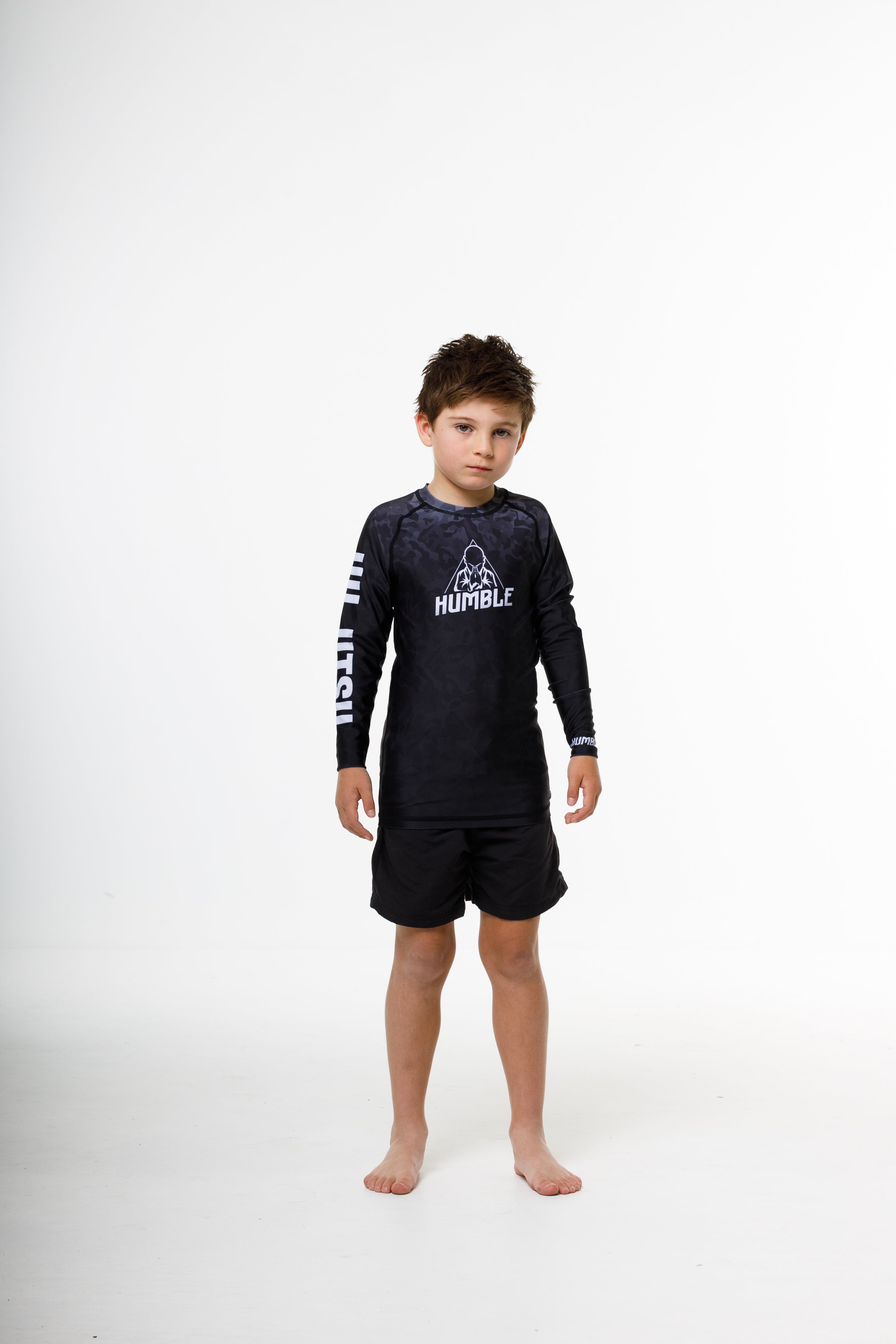 Kid's Black Camo Rash guards