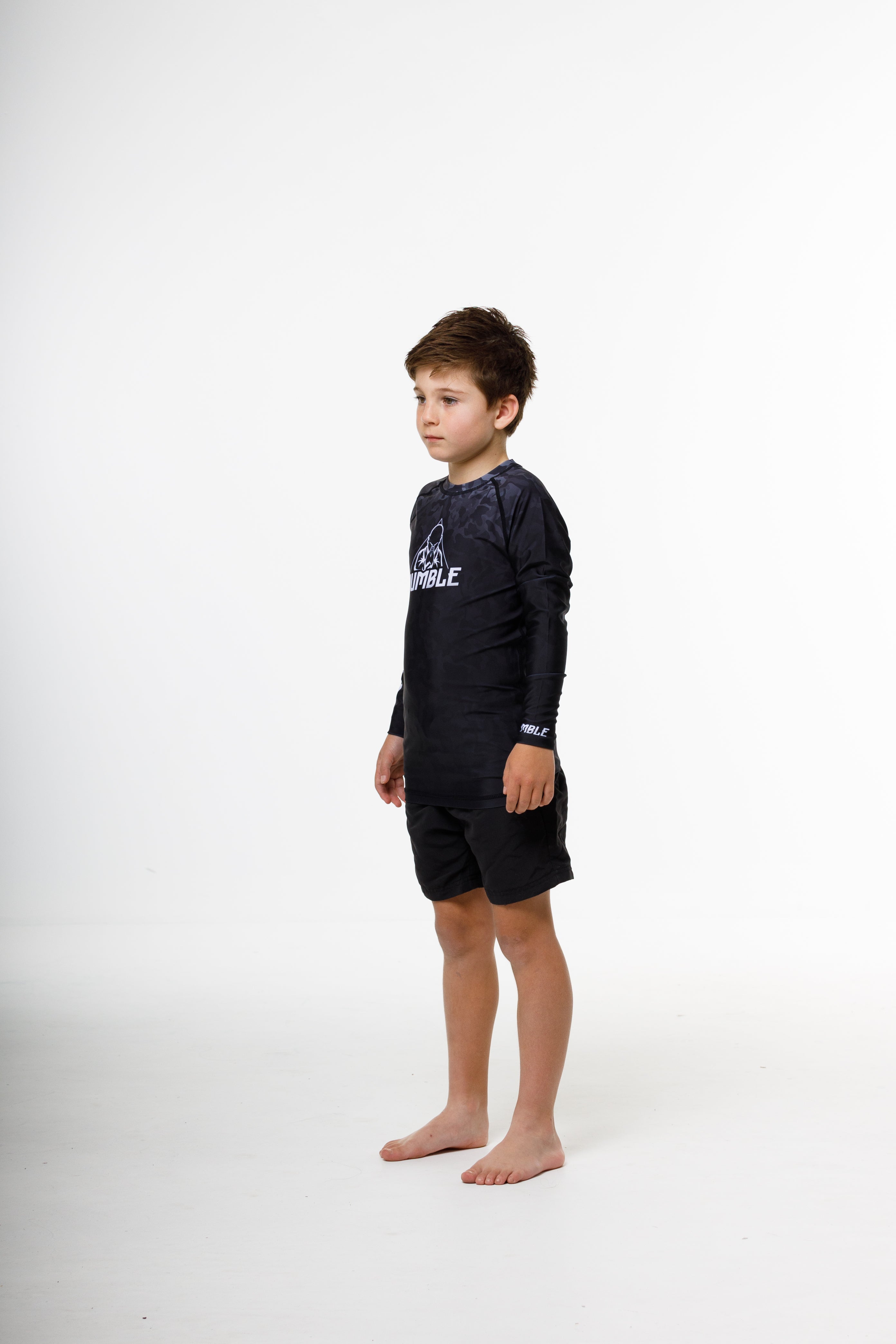 Kid's Black Camo Rash guards